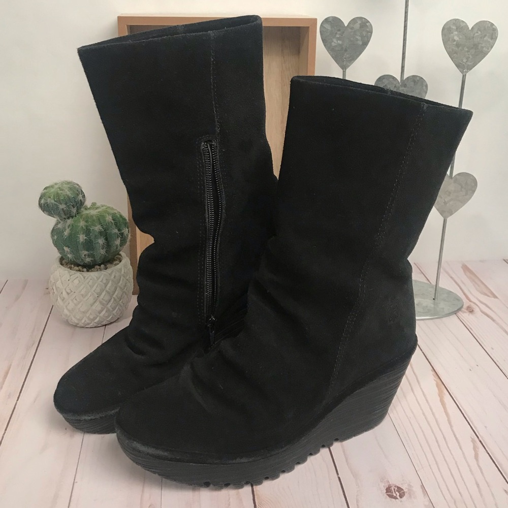 Fly London suede slouch boots